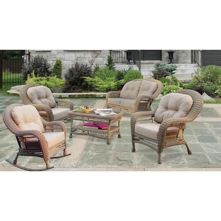 W Unlimited Outdoor Garden Patio Rocking Chairs Conversation Set - 5 Piece SW1308SET5R